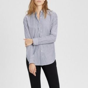 Theory - Lavender Pinstripe Button Down Blouse